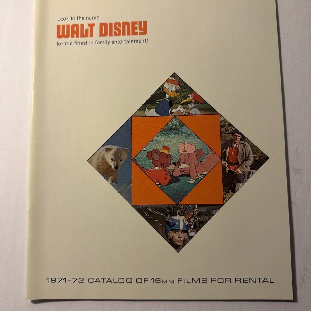 Walt Disney 1971-1972 Original Catalog 16mm Films For Rental Movie Magazine
